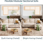 LINSY HOME Sectional Couches for Living Room, 81" L Shape 3 Seats, Beige | Sleeper sofa with pull out couch bed, corduroy couch with storage