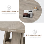 GarveeHome 43.3" Round Dining Table for 2-4 People, Circle Kitchen Table with Wooden Pedestal Base and Storage Shelf for Small Space Saving for Living Room, Apartment (Table Only)
