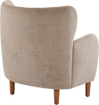Christopher Knight Home Dolly Mid-Century Modern Velvet Upholstered Wingback Club Chair, Living Room Lounge Chair for Relaxation, Reading Armchair, Solid Wood Living Room Accent Chair, Camel+Brown