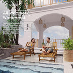 THOEOE Patio Chaise Lounge Chair,HDPE Lounge Chair Outdoor with Wheels | Oversized pool lounge chairs with cup holder, 5 adjustable position for patio,outside,pool,deck