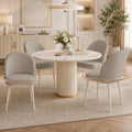 Modern Dining Chairs Set of 4, Swivel Upholstered Dining Chair with Metal Legs, Curved Backrest for Dining Room, Restaurant, Grey