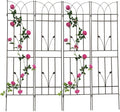 4 Pack Metal Garden Trellis 71" Black Fence Rustproof Garden Trellis for Climbing Plants Support Roses Flower Outdoor Lawn, Brown