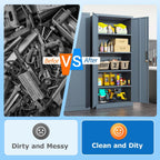 BESFUR Metal Storage Cabinet, 71" H Steel Locking Storage Cabinet with 2 Doors and 4 Shelves for Garage, Office, Classroom