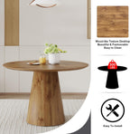 Round Dining Table for 4/6, 45 Inch Dining Room Table, Small Kitchen Table with Stable Pedestal, Modern Dining Table for Kitchen,Living Room,Apartment,Restaurant (Dark Wood)