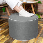 Outdoor Ottoman for Patio, Gray, Outdoor Pouf Footstool,20x12In | All-One Foam Outdoor Pouf, Waterproof Footstool,Patio Footrest, Outdoor Ottoman Footrest ,Extra Seat for Deck Garden Poolside