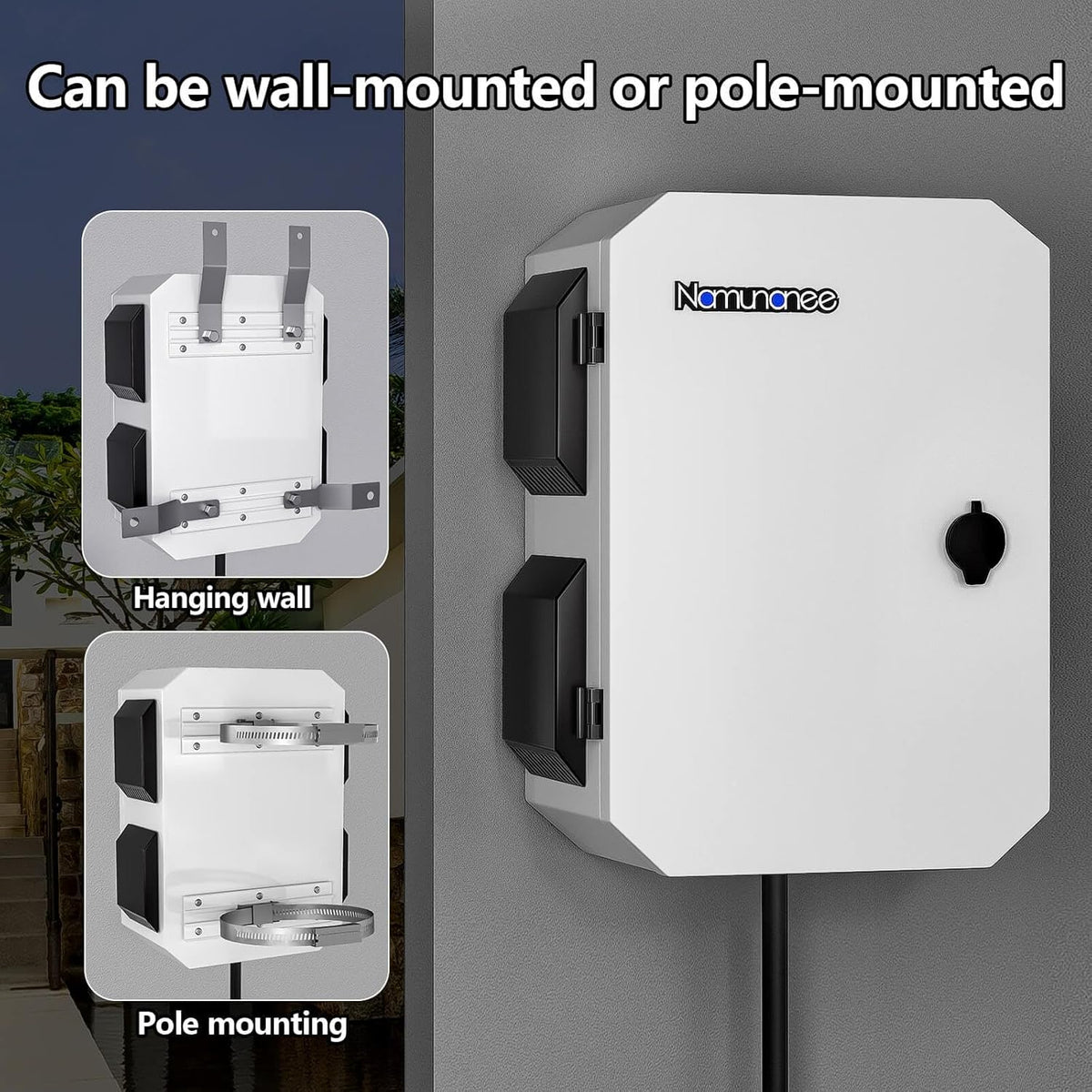 Outdoor Electrical Box with Thermostat and Fan, Cold-Rolled Steel Plate, Aluminum Alloy Back Beam, One-Piece Ventilation Design, IP65 Waterproof, Wall/Pole Mounted. (17.7" x 13.8" x 7.9")