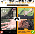 Heavy Duty Bird Netting for Chicken Coop with 1" Mesh, 50x50 ft Reinforced HDPE Poultry Netting, Durable & Reusable Chicken Netting for Hawks, Predator Proof for Farm, Fence, Garden & Orchard