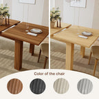 Miereirl 9-Piece Farmhouse Extendable Dining Table Set with 8 Chairs, Adjustable Length Rectangular Dining Room Furniture, Space-Saving Expandable Kitchen Dining Set (Walnut Table+8 Brown Chairs)