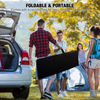 43" Long Portable Bar Table with Remote-Controlled Multi-Color LED Lights, Foldable Mobile Bartender Table for Party, 43"x33"x15" Storage Shelf, Waterproof MDF Top & Removable Skirt (Black)