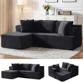 Korser Cloud Modular Sectional Sofa with L-Shaped, Couches for Living Room, Fluffy Comfy Corduroy Deep Seat with Ottoman, Bedroom, Apartment, No Assembly Required
