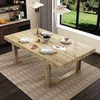 FUFU&GAGA Large Farmhouse Dining Table, for 6-8 People, 86.8” Rectangular Wood Dinner Table for Kitchen Dining Room Conference Room, Oak, 86.8”W x 47.2”D x 29.4”H
