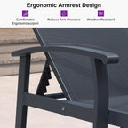 PURPLE LEAF Chaise Lounge Chair Outdoor 2 Pieces Pool Lounge Chairs 5 Adjustable Position with Armrests and Side Table, Aluminum Patio Lounge Chair for Outside, Backyard, Pool, Grey