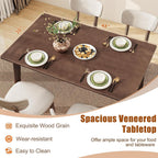 Giantex Dining Table for 4, 48" Rectangular Wooden Kitchen Table with Solid Rubber Wood Legs, Mid Century Modern Dinner Table for Dinette, Living Room, Home Office (Brown)