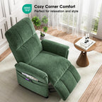 AMADA HOMEFURNISHING Power Recliner Chair for Adults, Adjustable Modern Chenille Reclining Chair with Side Pockets, Remote, Footrest, Thick Seat Cushion for Home Theater, Living Room, Bedroom & RV