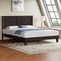 Yaheetech Queen Size Platform Wood Bed Frame, Farmhouse Headboard, Espresso