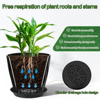 7 Inch Plant Pots Set of 5, Plastic Flower Pots with Drainage Holes and Trays, Planter Pot for Indoor Plants, Decorative Pots for Plants Indoor/Outdoor （Multicolor）