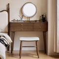 Vanity Desk, Solid Rubberwood Dressing Table, Study Desk and Vanity Table for Bedroom, 18" D x 29" W x 32" H (NO Mirror and NO Stool, only Vanity Desk)