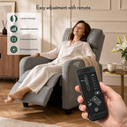 Massage Recliner Chair, Recliner Sofa Fabric for Adults, Recliners Home Theater Seating with Lumbar Support, Reclining Sofa Chair for Living Room, Greige