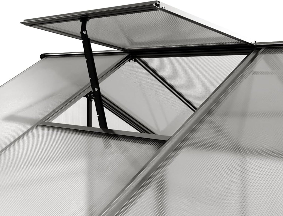 Greenhouse Jasmin 2 Aluminum Frame - 6.3 x 4.3 ft Approx. 6 mm Polycarbonate Panels