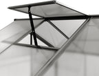 Greenhouse Jasmin 2 Aluminum Frame - 6.3 x 4.3 ft Approx. 6 mm Polycarbonate Panels - Bonus Base Frame and Automatic Vent Opener