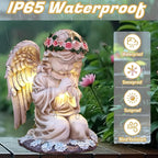 Solar Angel Garden Statue,Figurines Outdoor Decor,Outdoor Solar Statue with LED Lights for Yard,Patio,Lawn Art Decoration,Housewarming Gift (Praying Angel)