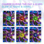 WONDER GARDEN Wind Spinners for Yard and Garden-Solar Wind Spinners - 61 Inch Blue Wind Sculptures & Spinners with LED Changing Light Glass Ball for Garden Patio Outdoor Decor