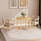 HOOBRO Bamboo Dining Table, Round Dining Table for 2, 27.5" Kitchen Table for Small Space, Writing Table, Easy to Assemble, for Dining Room, Living Room, Office, Kitchen, Apartment, Natural YL71CZ01G1