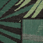 Paco Home Indoor & Outdoor Rug Flat-Weave Jungle Floral Palm Trees Design Black Green, Size: 7'10" x 11'2"