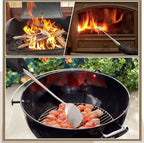 BBQ Charcoal Rake,Heavy-duty Stainless Steel Charcoal Grill Ash Rake for Fireplace,Wood Stove,Grill,Charcoal Grill Poker for Smoker,Ceramic,Kamado,Vision Grills Cleaning Tool Accessories