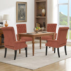adochr Dining Chairs with Arms,Linen High Back Dining Room Chairs, Orange | Upholstered Accent Armchair with Solid Wood Legs & Nailhead Trim for Kitchen Living Room, 500 LBS Capacity
