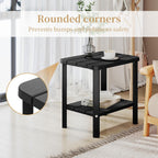 PatioZen Coffee Table Small Outdoor Side Table Weather-Resistant & Easy Assemblyr Patio Furniture,Resin Porch Table for Porch, Balcony, Indoor & Outdoor Use(Black)