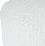 Spatial Order 22" Round Ottoman with Wooden Base - Cream Textural Fabric