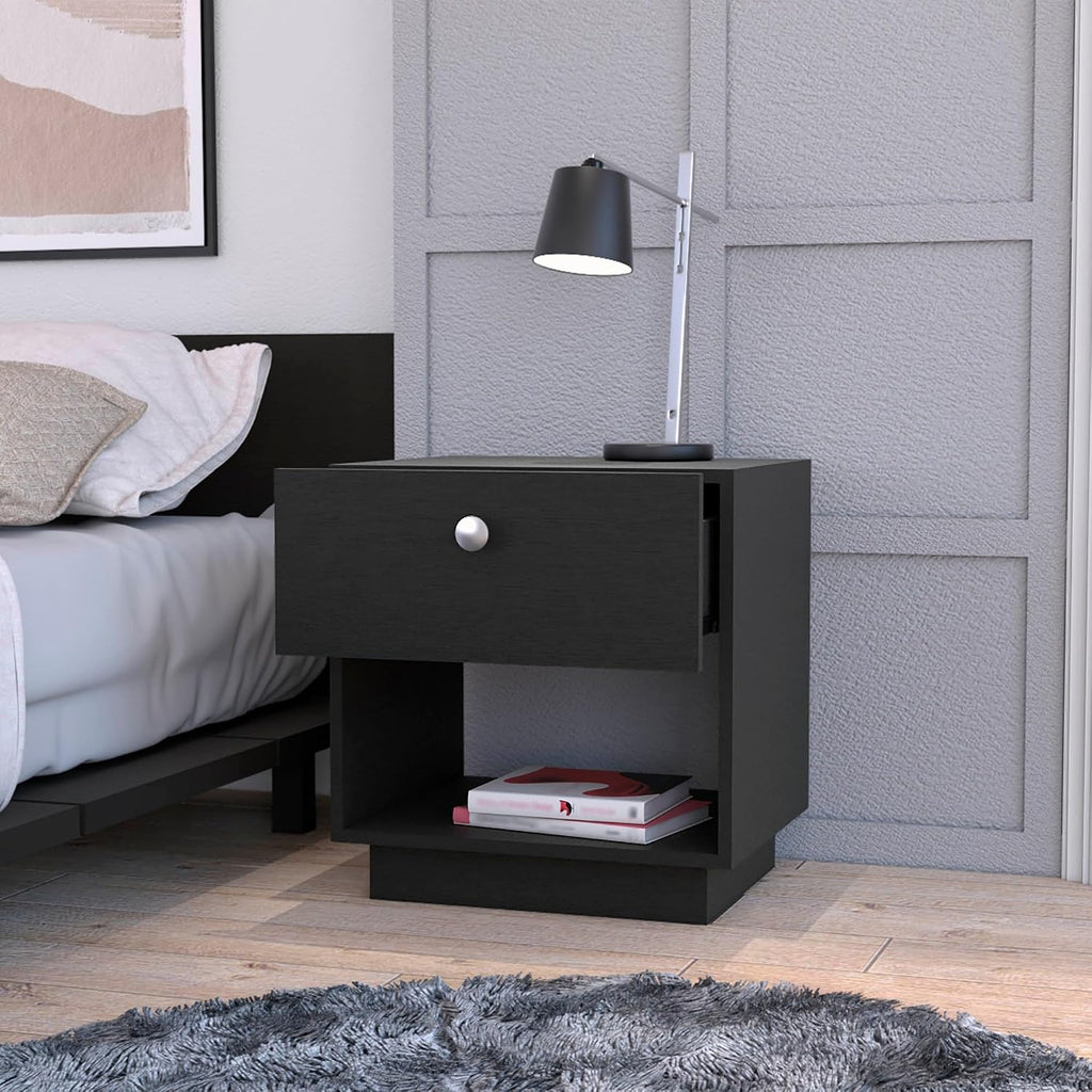 1 Drawer Nightstand, Storage Shelf,for Small Spaces