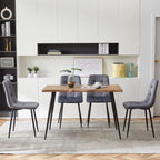 Rectangular Dining Table Set with Upholstered Chairs - Modern Kitchen Table and Chairs Set of 4 for Small Spaces - Grey