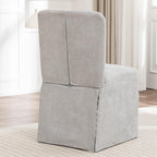 cinkehome Upholstered Dining Chairs Set of 4, Modern Kitchen Chairs with Padded Back, Armless Side Dining Room Chair with Metal Legs (Light Grey, Linen Fabric)