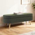 Storage Bench, 43" Storage Ottoman Bench, Shoe Storages Benches for Bedroom, Upholstered Entryway Benches with Seating, Rubber Wood Legs for Bedroom, Living Room, Entryway, Bed Side, Green