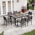 7-Piece Patio Table and Chairs Set for 6, All Weather Patio Dining Sets