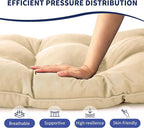 IPYNBAP Outdoor Bench Cushion, 48x18x5 Inch, Waterproof Bench Cushion for Outdoor/Indoor Furniture, Tufted Patio Bench Seat Cushion, Fade Resistant Outdoor Cushions for Porch Swing Couch, Beige