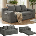 Couch,3 Seater Couch Bed – 3-in-1 Convertible Sleeper Sofa with Side Pockets & Handle,Pull Out Corduroy Futon for Small Space,Living Room & Bedroom, 3 Pillows Included,No Assembly