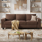 COPIAE 3 Seater Sofa Couch with Deep Seat, 90" Modern Upholstered Sofa with Armrests, Easy Installation, Comfy Couches for Living Room, Apartment,Dark Brown