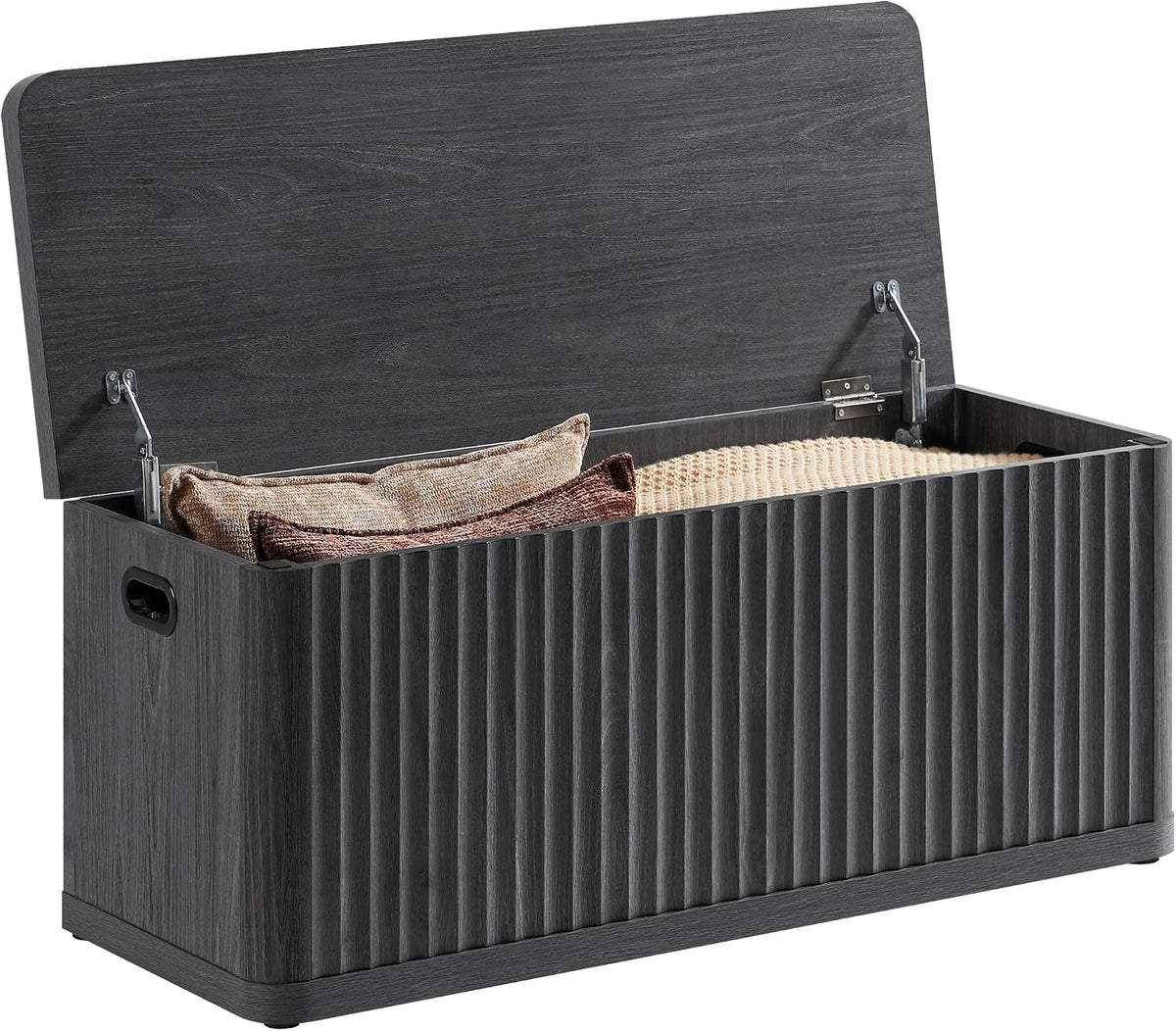 SICOTAS Storage Bench 40.2" Wide Shoe Bench with Lift Top Large Wooden Storage Chest Trunk Modern Blanket Chest with 2 Safety Hinges & Seating for Bedroom Entryway Living Room Hallway