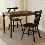 Kmax Dining Chairs Set of 4 Vintage Kitchen Chairs Windsor Chairs with Solid Wood Legs Farmhouse Country Style, Black