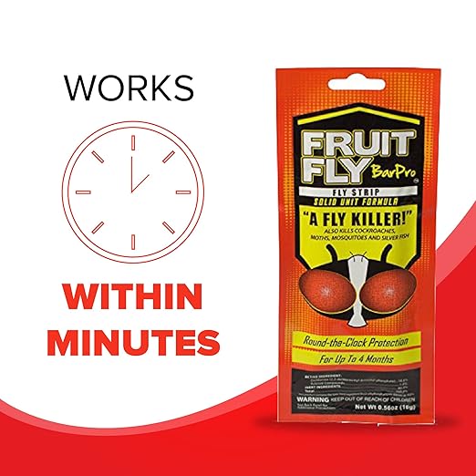 Fruit Fly BarPro – Vapor-Activated Insect Control Strip – Better Than Fruit Fly Traps – Kills Flies, Gnats, Roaches, Mosquitoes, and More – Odorless, 4 Month Protection