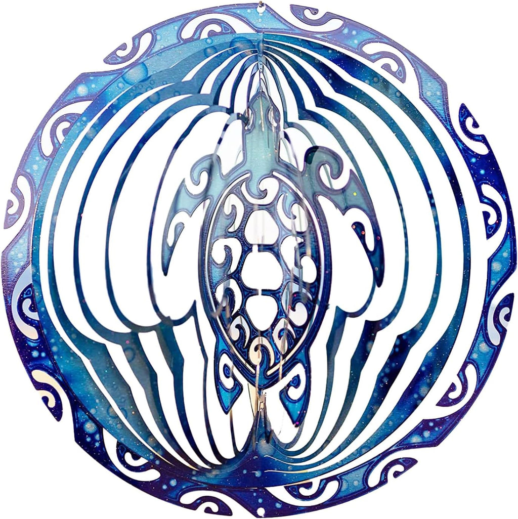 VP Home Tribal Turtle Kinetic Wind Spinners for Yard and Garden Wind Spinner Outdoor Metal Large Hanging Turtle Decor 3D Garden Art Wind Sculpture Spinners Kinetic Art Lawn Ornaments, 12x15 inches