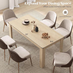 Giantex Dining Table for 4-6, 63" L Large Farmhouse Kitchen Table, Wooden Rectangular Dinner Table for Living Dining Room, Home Office, Dinette, 330LBS Capacity, Natural
