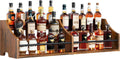 FAVOOSTY 5 Tier Countertop Liquor Bottle Display Shelf Organizer, Retro Tabletop Wine Rack Stand, Storage Holder for Whiskey, Spirits, Coffee Syrup, Mini Home Bar & Liquor Cabinet, Rustic Brown