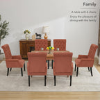 adochr Dining Chairs with Arms,Linen High Back Dining Room Chairs, Orange | Upholstered Accent Armchair with Solid Wood Legs & Nailhead Trim for Kitchen Living Room, 500 LBS Capacity