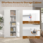 UNICOLY 71" Tall Storage Cabinet, Metal Kitchen Pantry Storage Cabinets | Pantry Cabinet with Doors and 4 Shelves，White Cabinets for Laundry Room, Living Room, Dinning Room, Assembly Required