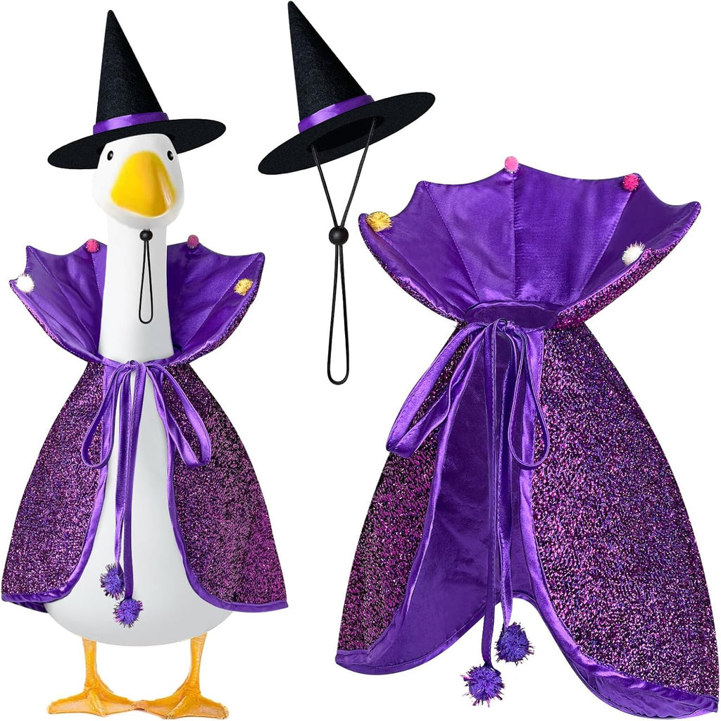 Witch Goose Outfit, 23-inch Halloween Porch Goose Outfit. Goose Clothes for Cement Goose Statue Decor
