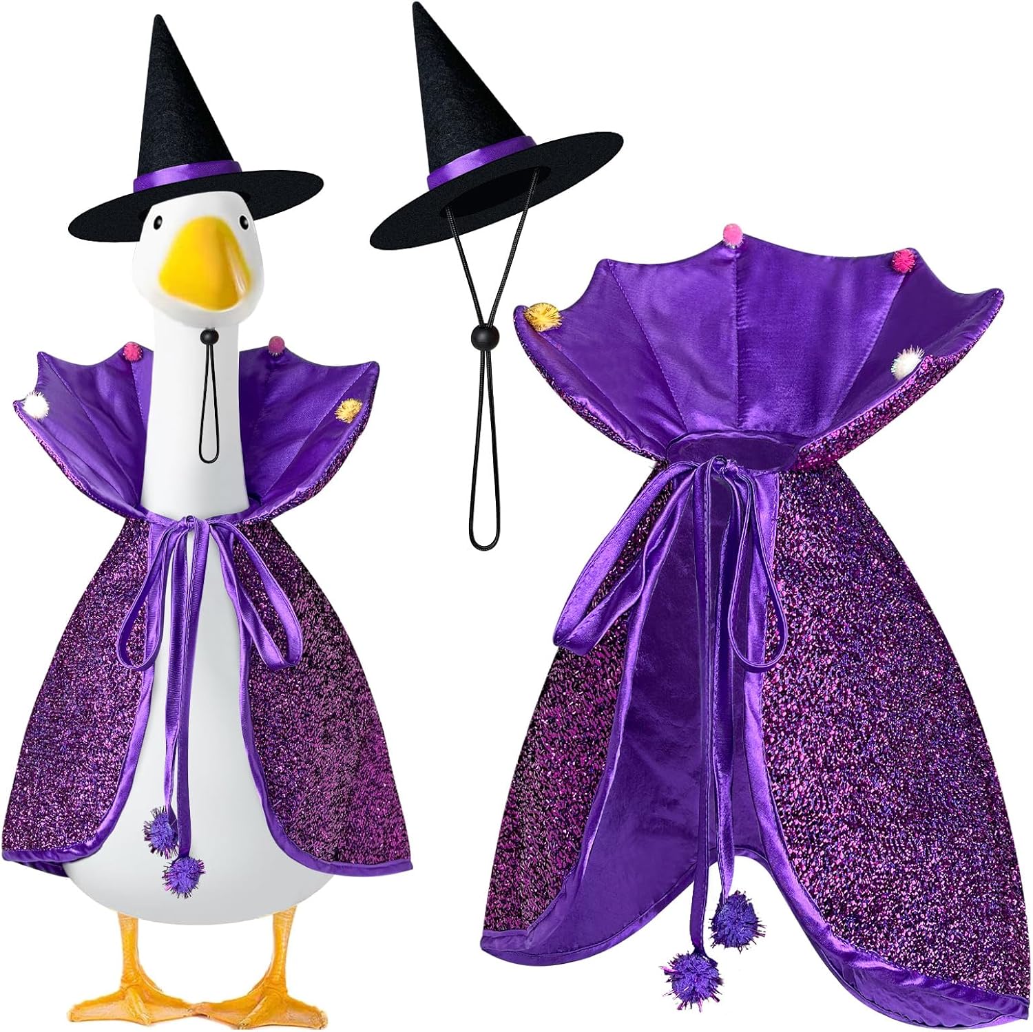 Witch Goose Outfit, 23-inch Halloween Porch Goose Outfit. Goose Clothes for Cement Goose Statue Decor